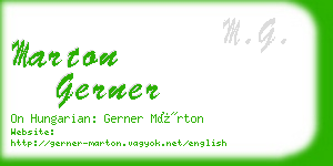 marton gerner business card